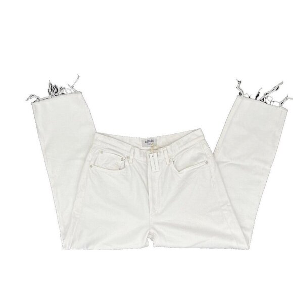 Agolde Riley‎ High Rise Straight Crop STRETCH Women's 29 in Sour Cream White - Picture 1 of 9